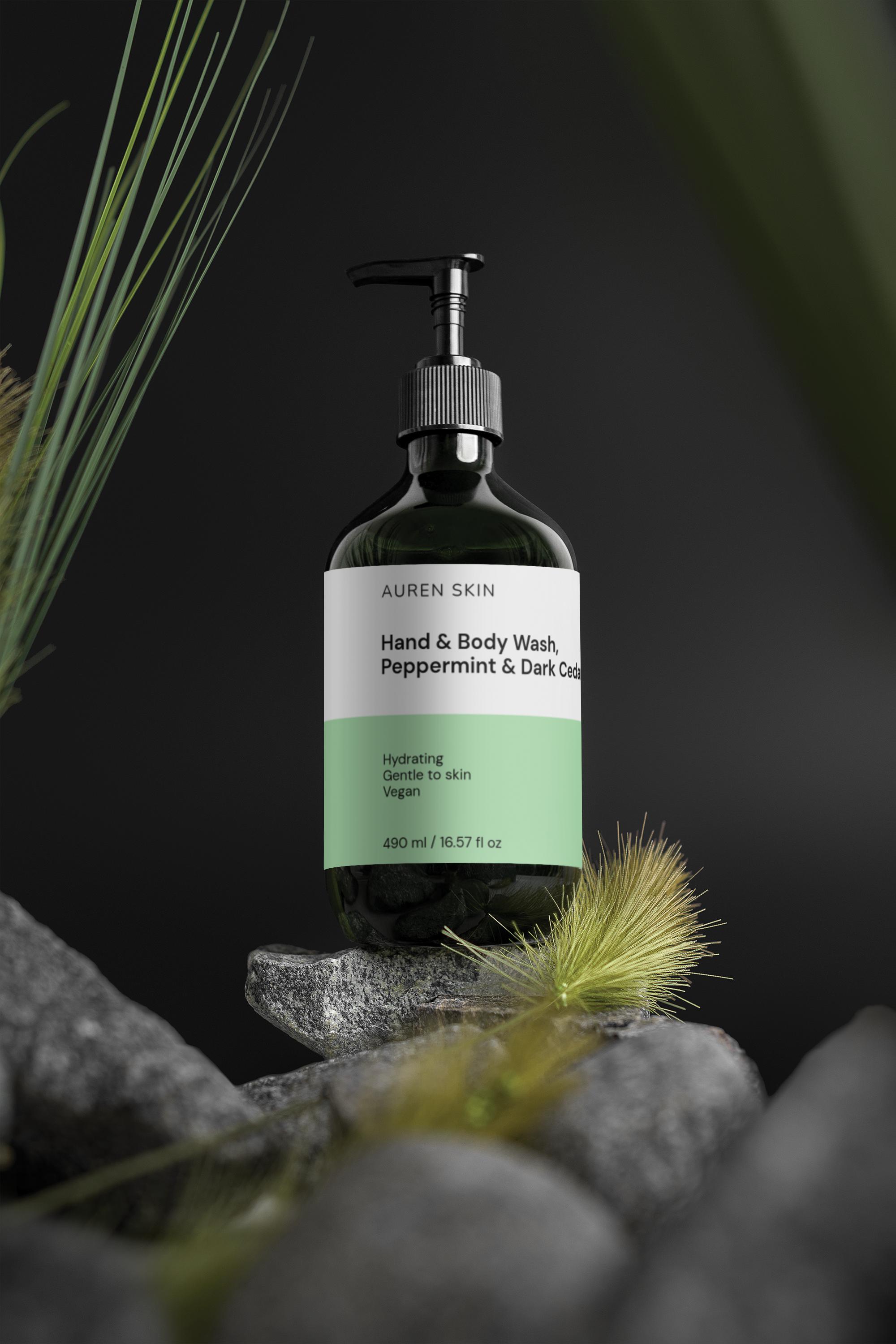 FreshWood Hand & Body Wash Peppermint & Dark Cedar
